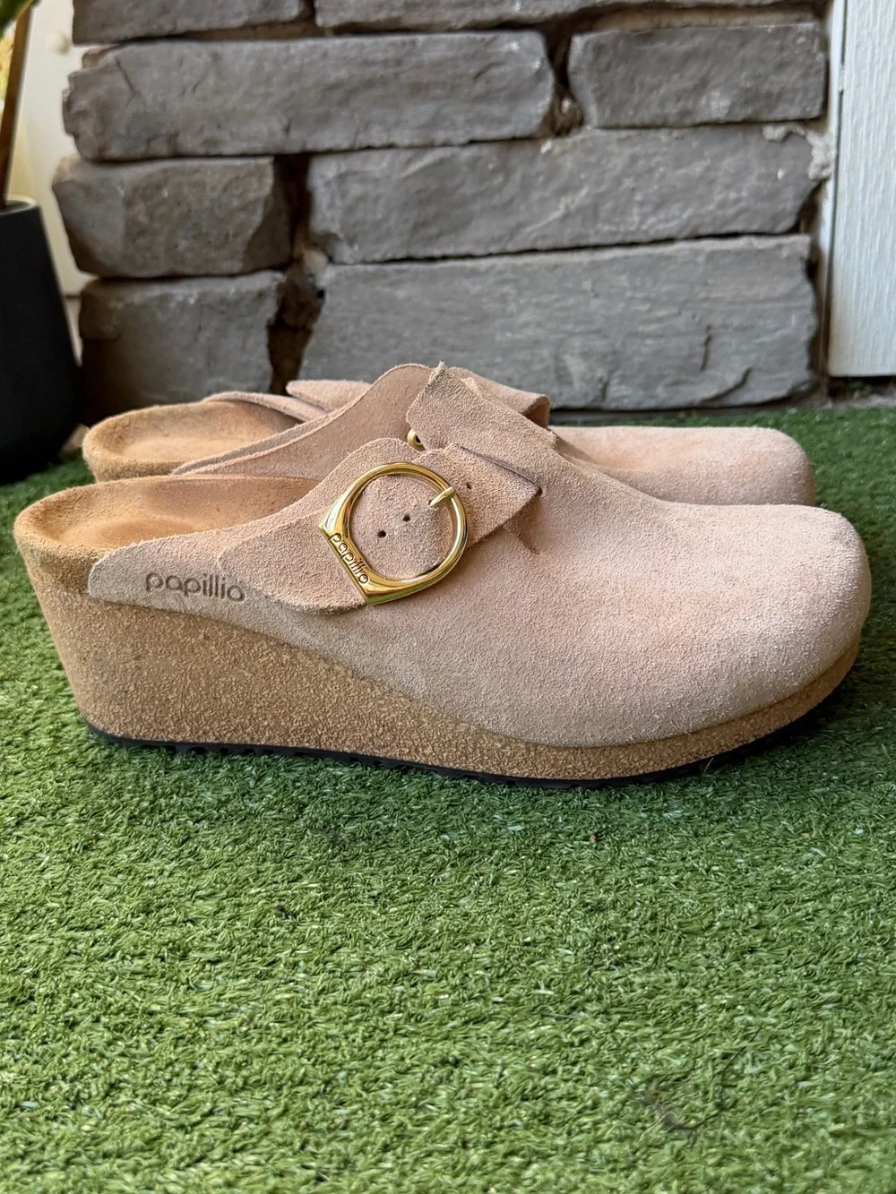 Birkenstock Papillio Fanny Wedge Suede Women’s Clog